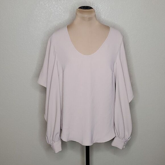 Trina Turk Rejoice Top Small Blush Nude Beige Split Sleeve Butterfly top - Picture 2 of 9